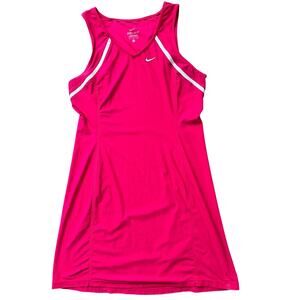 Nike Women's Hot Pink Mini Dress with White Trim